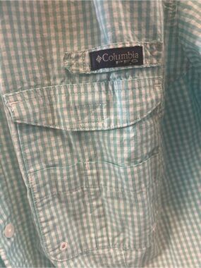 Columbia PFG Super Bonehead Teal Check Long-Sleeve Button-Down Shirt